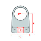 Walker Evans - Shaft Eyelet, Tall, Spherical Bearing Bore, 5/8-18 TPI