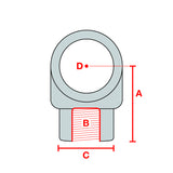 Fox - Shaft Eyelet, 0.5" Shaft x 0.630" ID