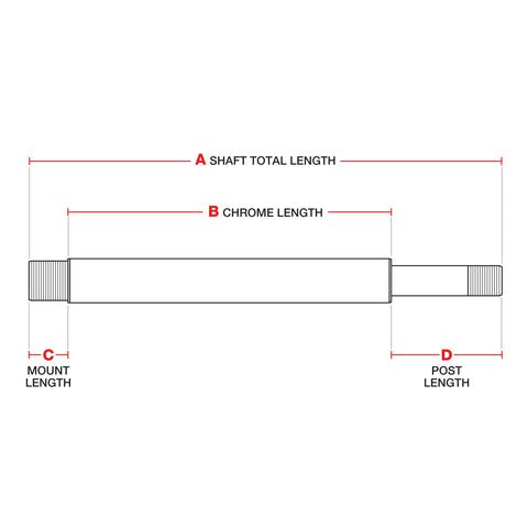 KYB/HPG - Solid Shaft, 16mm OD, 9mm Post, Solid, 13.13