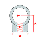 KYB/HPG - Rear Shaft Eyelet, 7/16"-20 TPI