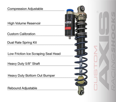 Axis - Snow Shocks, Front, Yamaha, 2008-2014 FX Nytro, 42 Wide